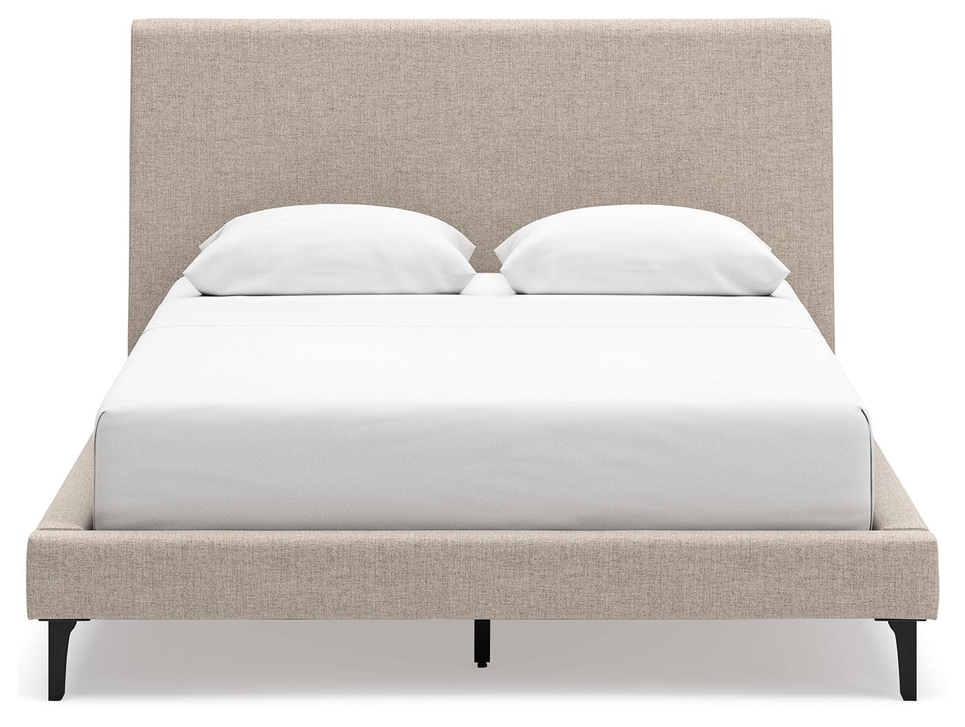 Cielden Soft Gray Queen Upholstered Bed with Roll Slats - Ella Furniture