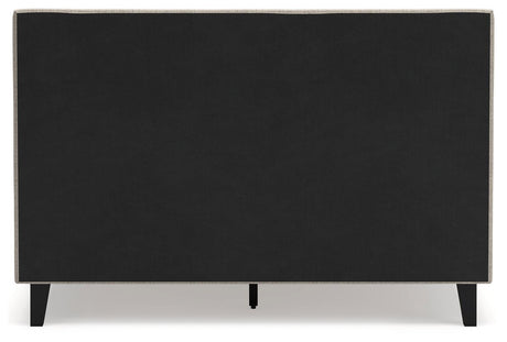 Cielden Soft Gray Queen Upholstered Bed with Roll Slats - Ella Furniture