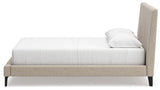 Cielden Soft Gray Queen Upholstered Bed with Roll Slats - Ella Furniture