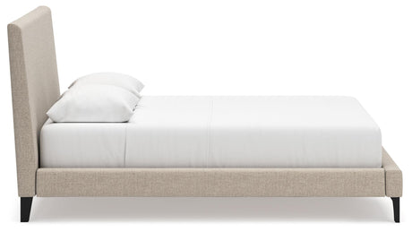 Cielden Soft Gray Queen Upholstered Bed with Roll Slats - Ella Furniture