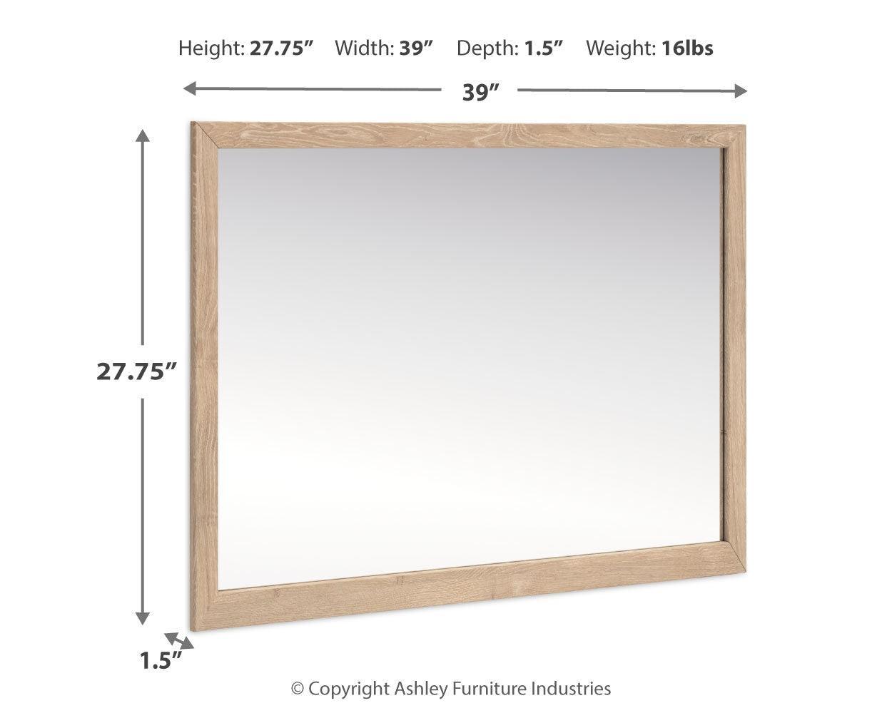 Cielden Tan Bedroom Mirror - Ella Furniture