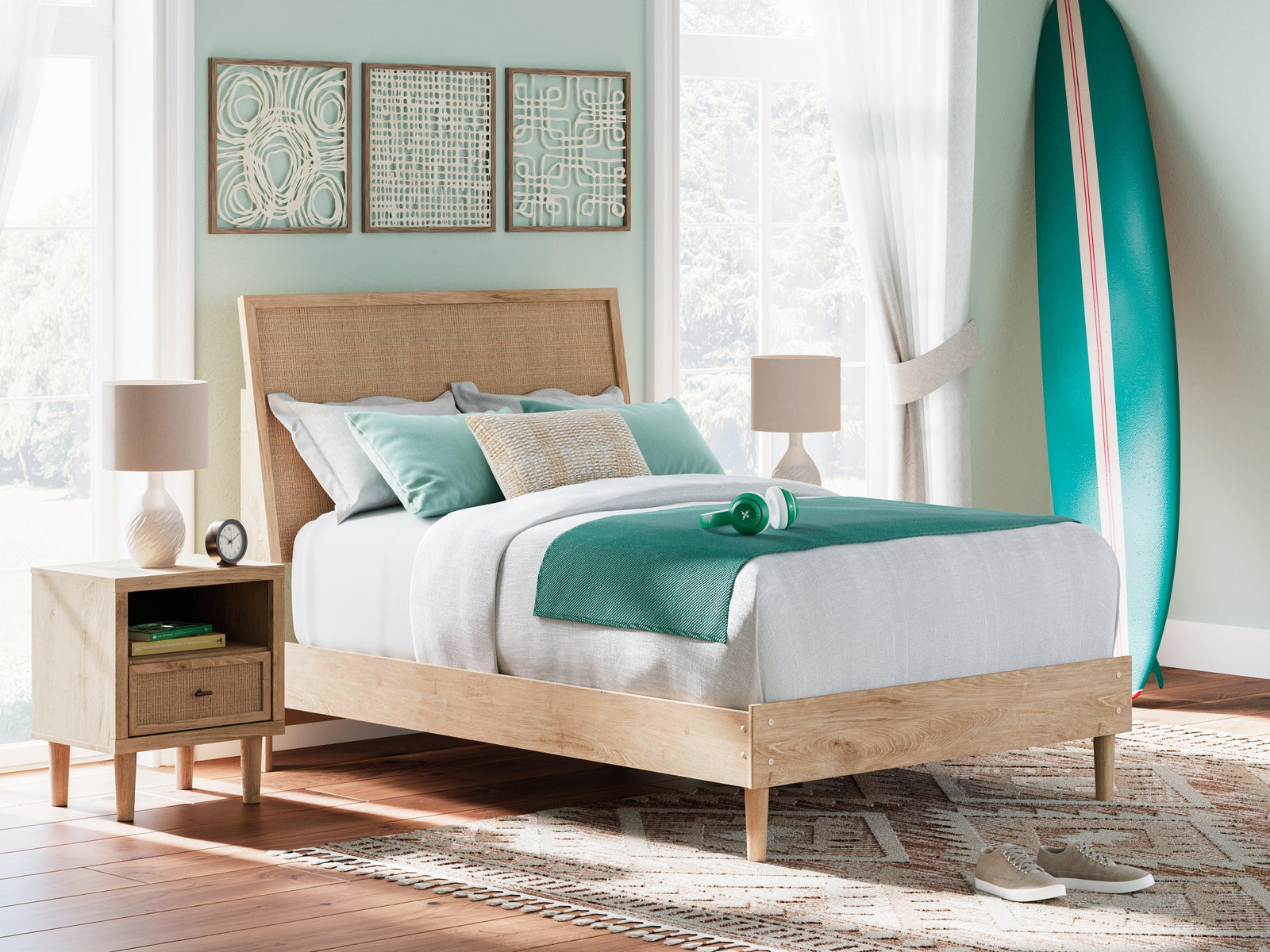 Cielden Two-tone Full Panel Bed - Ella Furniture