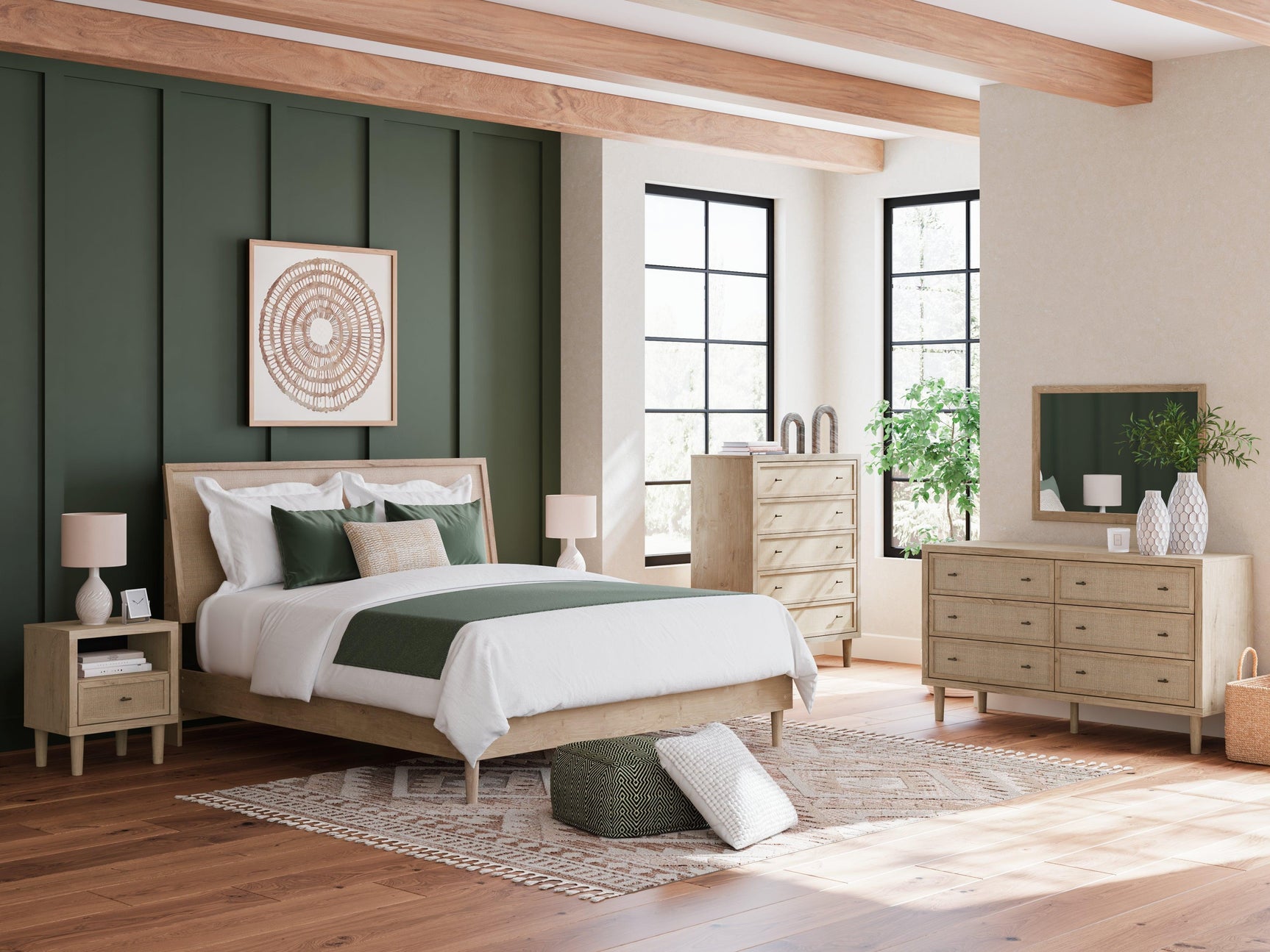 Cielden Two-tone King Panel Bed - Ella Furniture