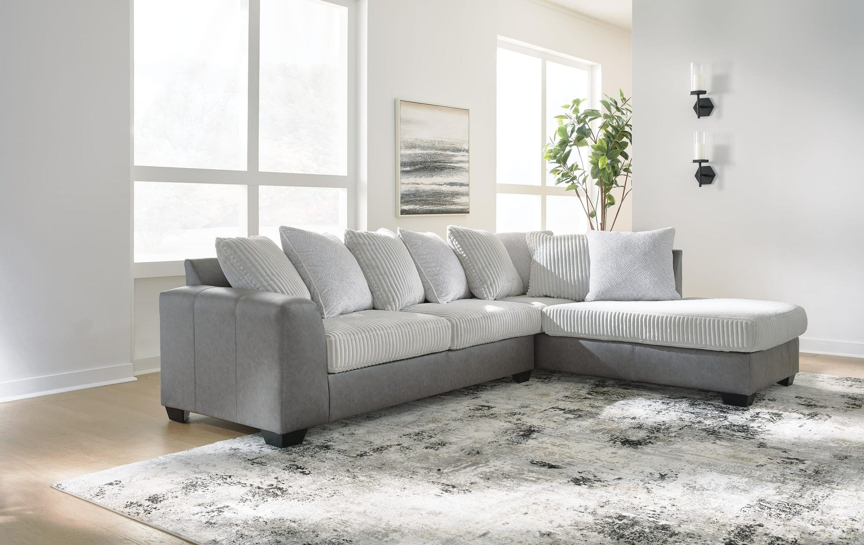 Clairette Court Alloy Chenille 2-Piece Sectional with Chaise from Ella Furniture