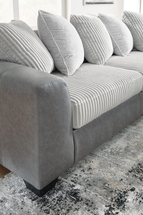 Clairette Court Alloy Chenille 2-Piece Sectional with Chaise detail view