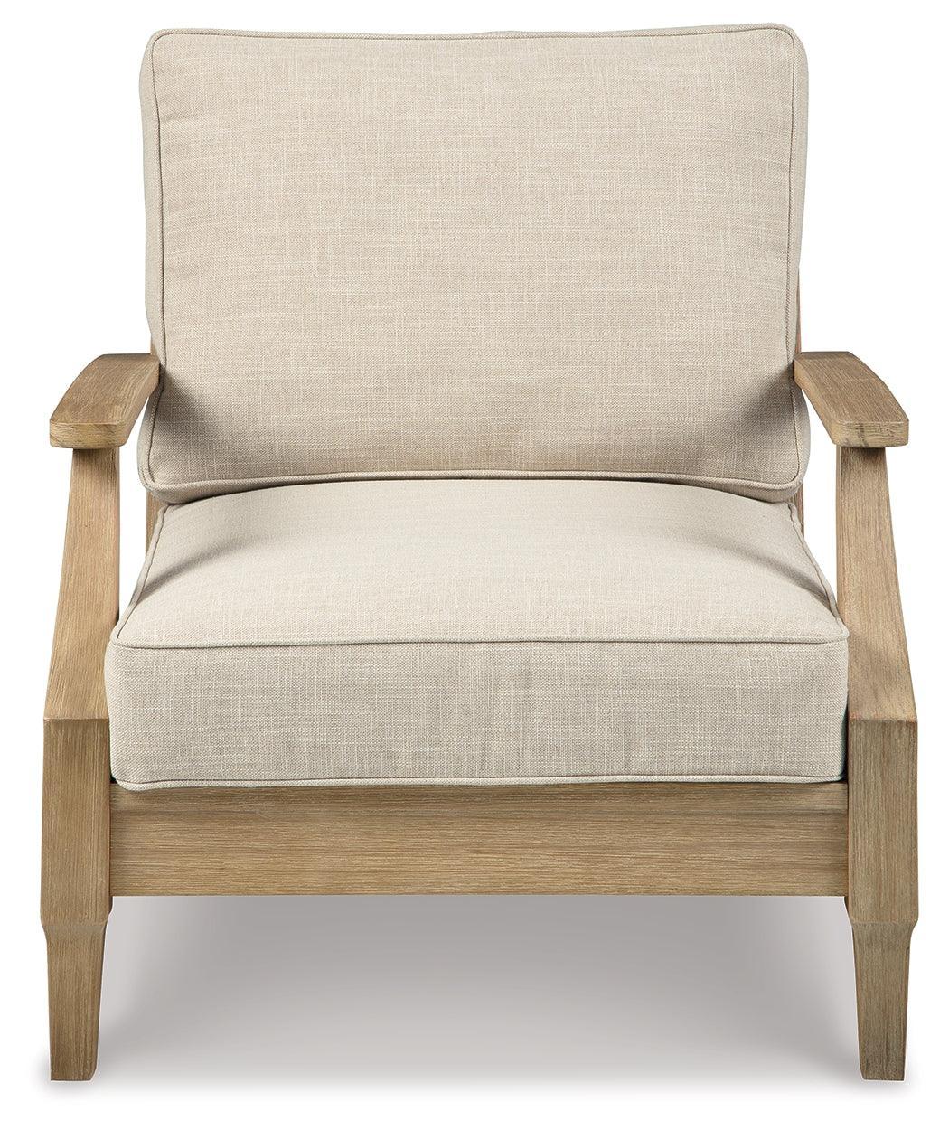 Clare Beige View 2 Outdoor Lounge Chairs With 2 End Tables - Ella Furniture