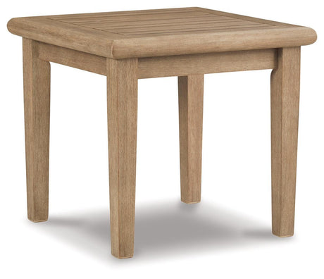 Clare Beige View Outdoor Loveseat And 2 Lounge Chairs With Coffee Table And 2 End Tables - Ella Furniture