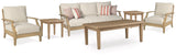 Clare Beige View Outdoor Sofa And 2 Lounge Chairs With Coffee Table And 2 End Tables - Ella Furniture