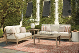 Clare Beige View Outdoor Sofa And Loveseat - Ella Furniture