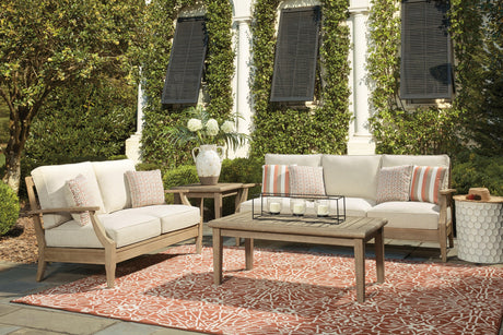Clare Beige View Outdoor Sofa And Loveseat - Ella Furniture