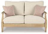 Clare Beige View Outdoor Sofa And Loveseat With Coffee Table - Ella Furniture