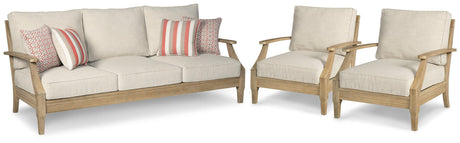 Clare Beige View Outdoor Sofa With 2 Lounge Chairs - Ella Furniture