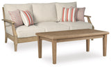 Clare Beige View Outdoor Sofa With Coffee Table - Ella Furniture