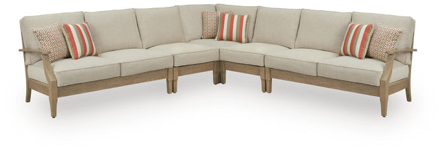 Clare View Beige 5-Piece Outdoor Sectional from Ella Furniture