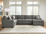 Clarington Greystone Chenille 3-Piece Sectional with Chaise from Ella Furniture