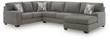 Clarington Greystone Chenille 3-Piece Sleeper Sectional with Chaise view 2
