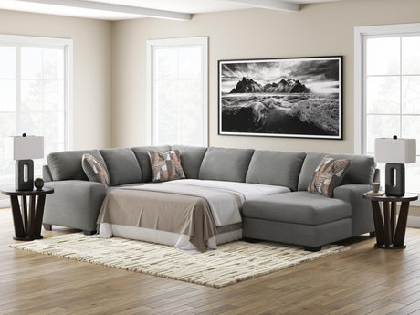 Clarington Greystone Chenille 3-Piece Sleeper Sectional with Chaise view 3