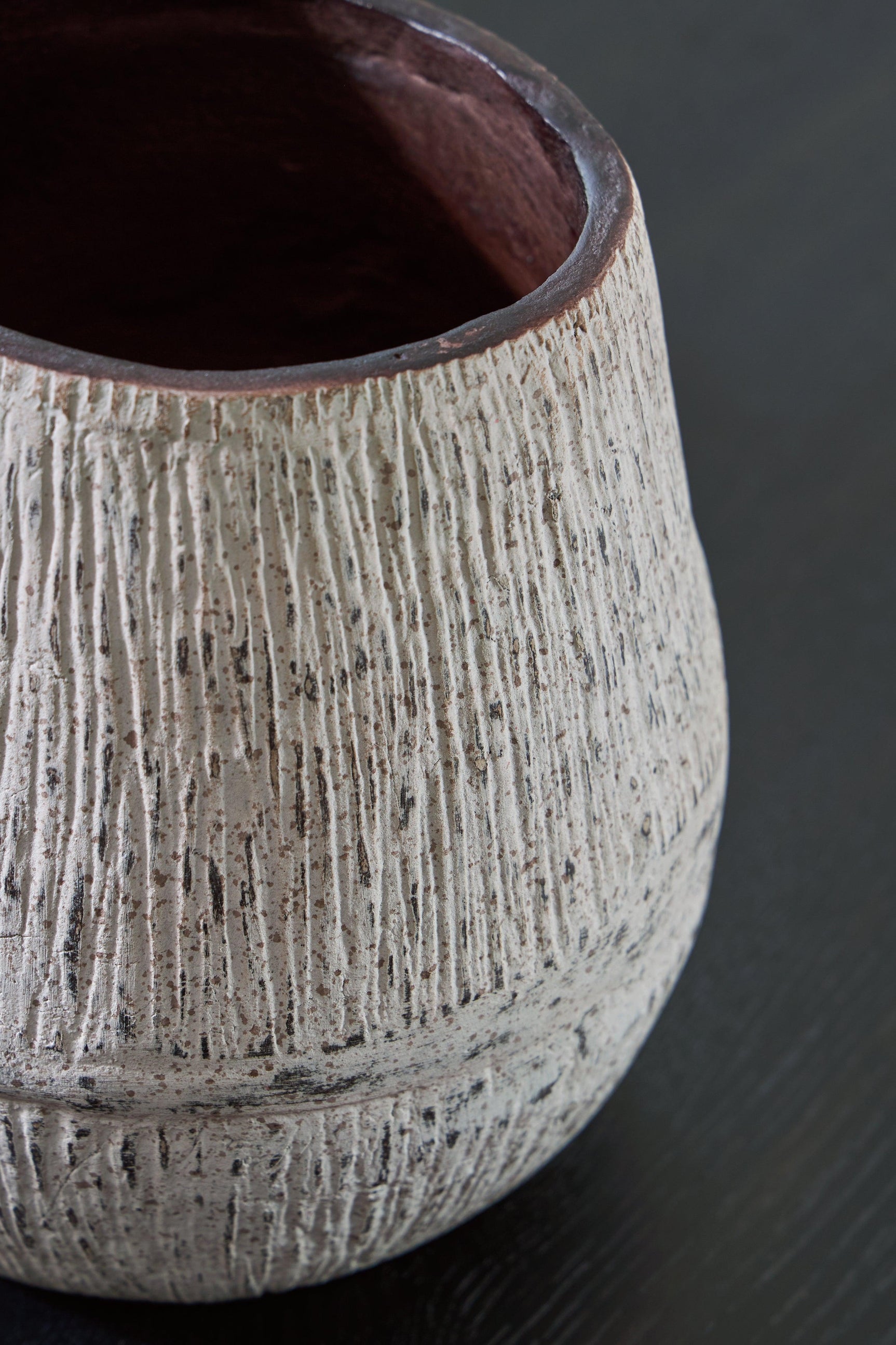 Claymount Distressed Brown Vase - Ella Furniture