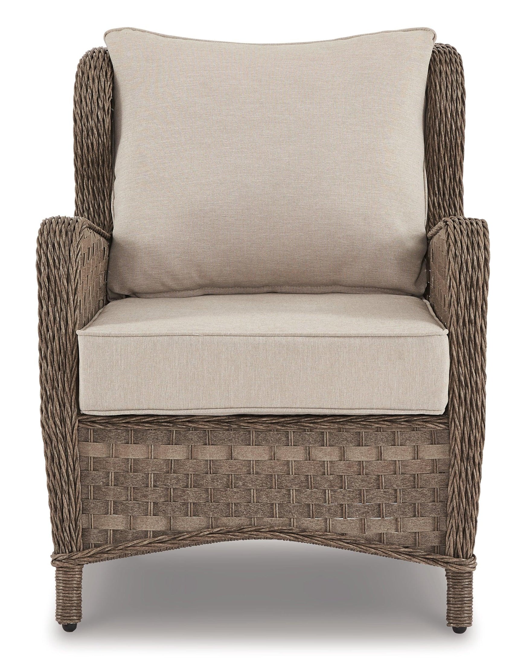 Clear Light Brown Ridge Outdoor Loveseat And 2 Chairs With Coffee Table - Ella Furniture