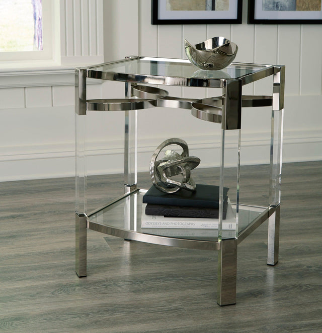 Clear/silver Accent Table - Ella Furniture