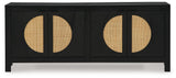 Cliffiings Black/natural Accent Cabinet - Ella Furniture