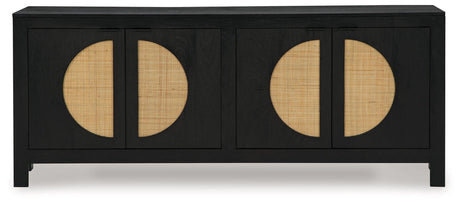 Cliffiings Black/natural Accent Cabinet - Ella Furniture