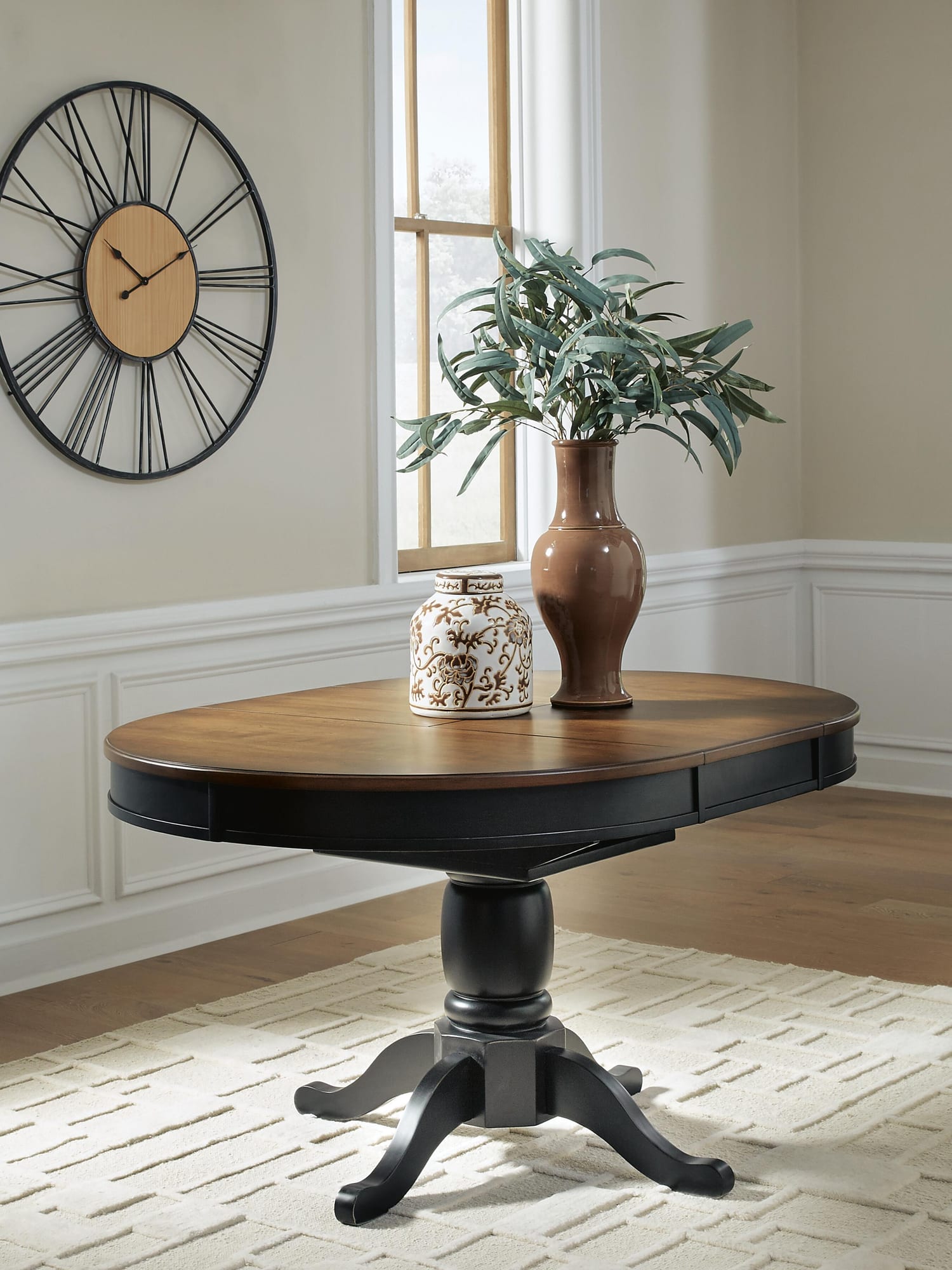 Clorazi Black/Brown Dining Butterfly Extension Table from Ella Furniture