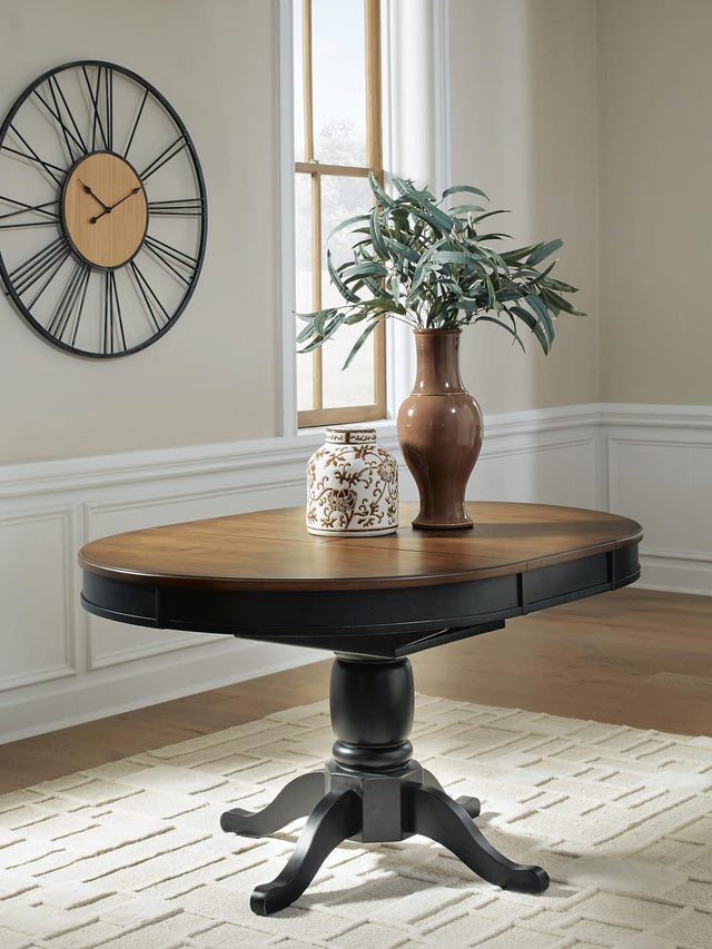 Clorazi Black/Brown Dining Butterfly Extension Table from Ella Furniture