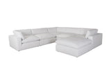 Xl Cloud White Sectional + Ottoman Set - Ella Furniture