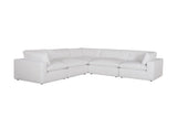Xl Cloud White Sectional + Ottoman Set - Ella Furniture
