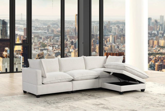 Cloud2-sand Modular Sectional (Boucle Fabric) - Ella Furniture