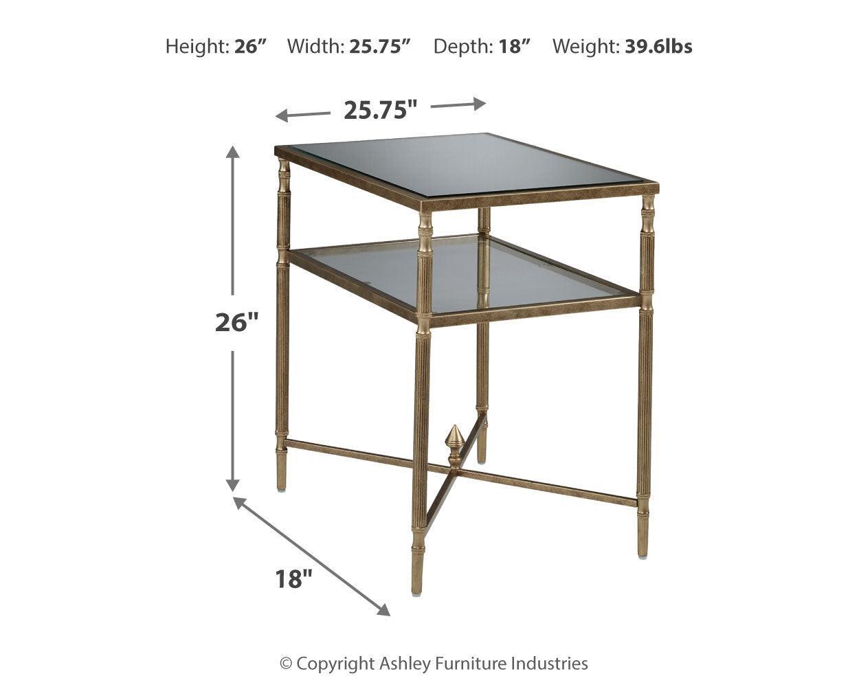 Cloverty Aged Gold Finish Coffee Table with 2 End Tables - Ella Furniture