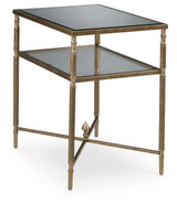Cloverty Aged Gold Finish Coffee Table with 2 End Tables - Ella Furniture