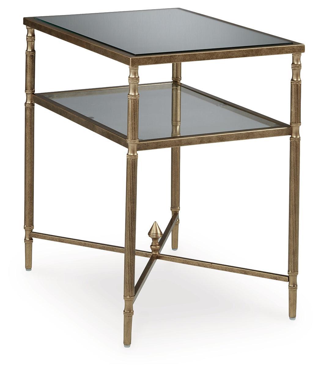 Cloverty Aged Gold Finish Coffee Table with 2 End Tables - Ella Furniture