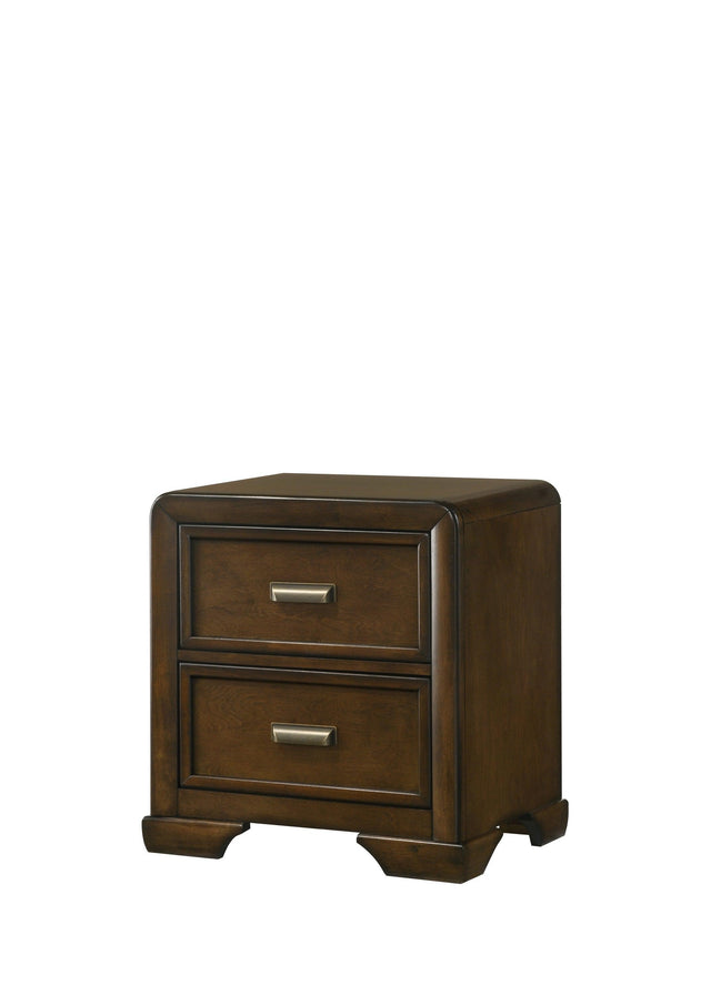 Coffield Brown Modern Contemporary Solid Wood 2-Drawers Nightstand - Ella Furniture