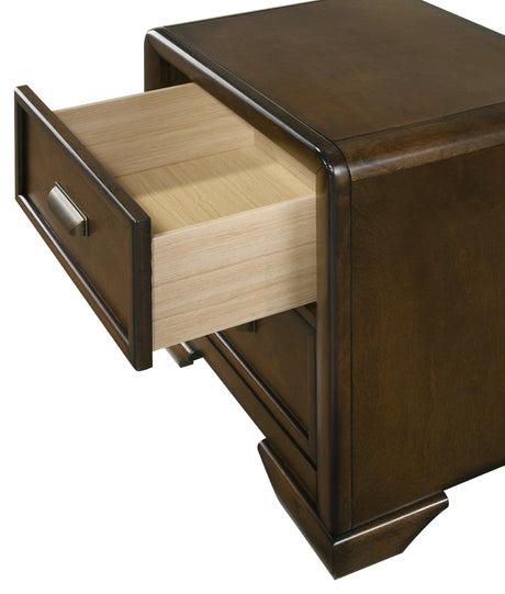 Coffield Brown Modern Contemporary Solid Wood 2-Drawers Nightstand - Ella Furniture
