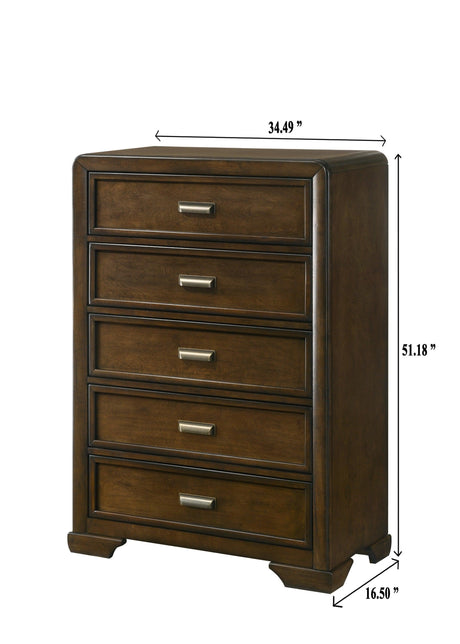 Coffield Brown Modern Contemporary Solid Wood 2-Drawers Nightstand - Ella Furniture
