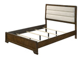 Coffield Brown Modern Contemporary Solid Wood Fabric Upholstered Queen Bed - Ella Furniture
