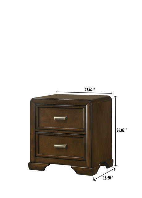 Coffield Brown Modern Contemporary Solid Wood Fabric Upholstered Queen Bed - Ella Furniture