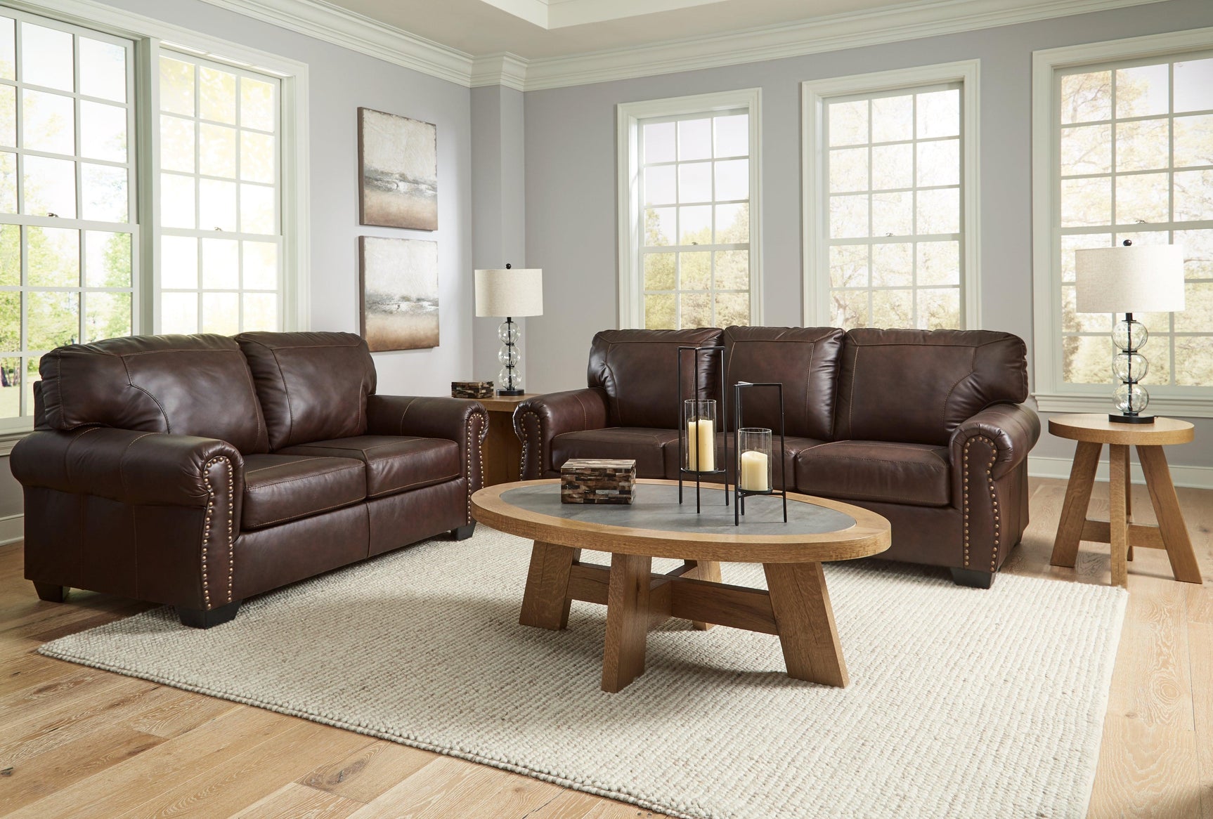 Colleton Dark Brown Sofa And Loveseat - Ella Furniture