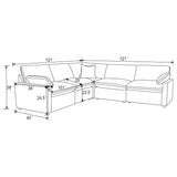 COLLINS COLLECTION Collins 5-piece Modular Power Reclining Sectional Sofa Grey 609560P - Ella Furniture
