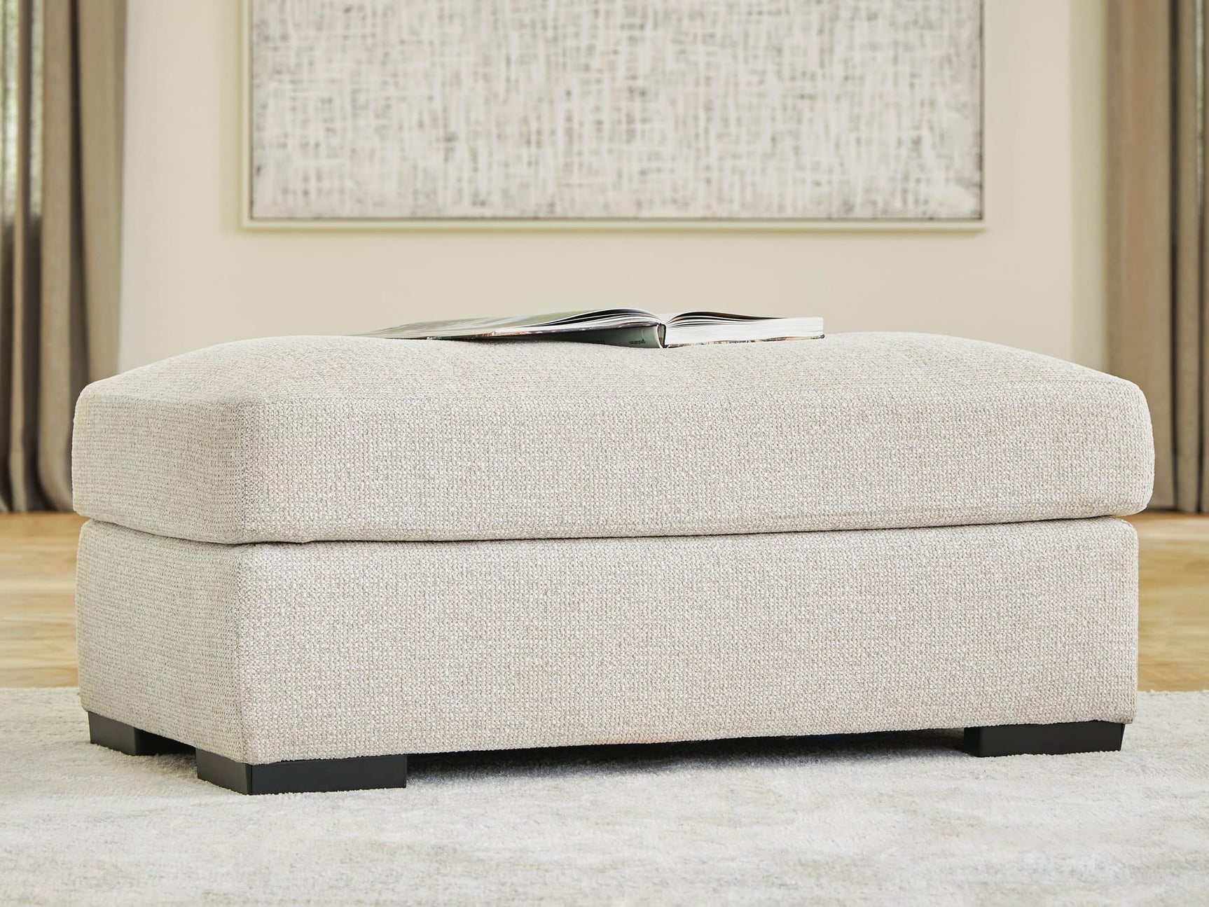 Conlee-Pike Linen Chenille Ottoman from Ella Furniture