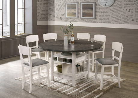 Conner Chalk-Gray Modern Wood Oval Counter Height Dining Room Set - Ella Furniture