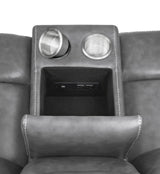 CONRAD MOTION COLLECTION Conrad 2-piece Upholstered Padded Arm Motion Sofa Set Grey 650354-S2 - Ella Furniture