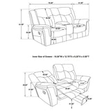 CONRAD MOTION COLLECTION Conrad 2-piece Upholstered Padded Arm Motion Sofa Set Grey 650354-S2 - Ella Furniture