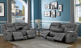 CONRAD MOTION COLLECTION Conrad 2-piece Upholstered Padded Arm Motion Sofa Set Grey 650354-S2 - Ella Furniture