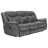 CONRAD MOTION COLLECTION Conrad 2-piece Upholstered Padded Arm Motion Sofa Set Grey 650354-S2 - Ella Furniture