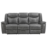 CONRAD MOTION COLLECTION Conrad 2-piece Upholstered Padded Arm Motion Sofa Set Grey 650354-S2 - Ella Furniture