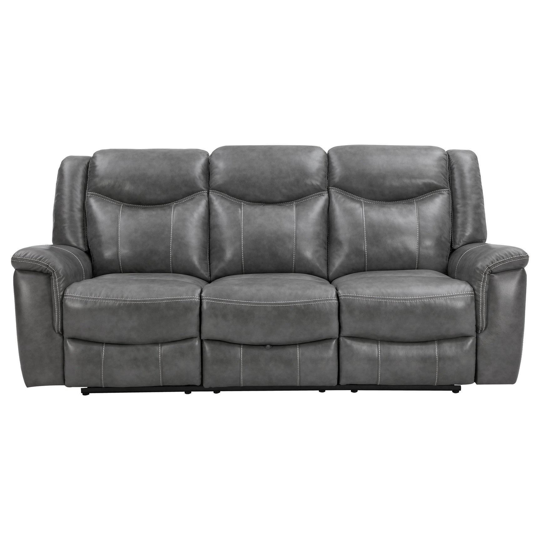 CONRAD MOTION COLLECTION Conrad 2-piece Upholstered Padded Arm Motion Sofa Set Grey 650354-S2 - Ella Furniture