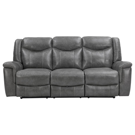 CONRAD MOTION COLLECTION Conrad 2-piece Upholstered Padded Arm Motion Sofa Set Grey 650354-S2 - Ella Furniture